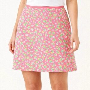 Lilly Pulitzer Pink Pineapple Floral
Cotton Skirt Size 10 Preppy Resort A-Line